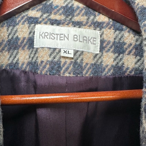 Kristen Blake‎ Single Button Wool Blazer Navy & Cream Size XL. - Picture 5 of 9